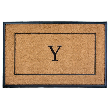 Calloway Mills Monogram Door Mat, Black, Natural, 30 in W x 48 in L 101633048Y